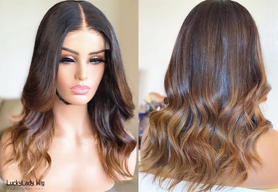 Ombre Wig Comes as Displayed Ombre Ash Blonde Wig Dark Roots| Her Wig Closet | Elizabeth  main image 2