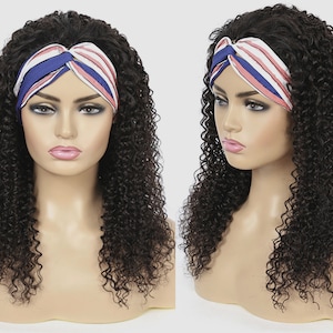 easy wear popular head band wig Human Hair wigs cheap headband wigs  deep curly style women wigs for women band wigs