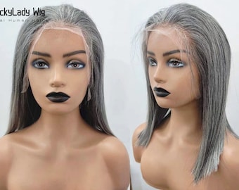 highlight salt and pepper hair wigs grey frontal 13x4 lace wigs gray human hair wig front lace 13x6 wig baby hair lace wigs for old women