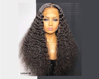 Afro Kinky Curly hair wig frontal 13x4 lace wigs prelucked hair human hair wig 13x6 front lace bleached knots glueless HD lace wig