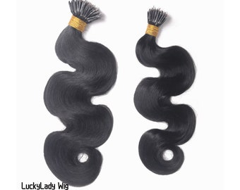 9A top quality 100% human hair body wave nano ring hair extensions 100-200strands remy hair nano ring microbead hair extensions