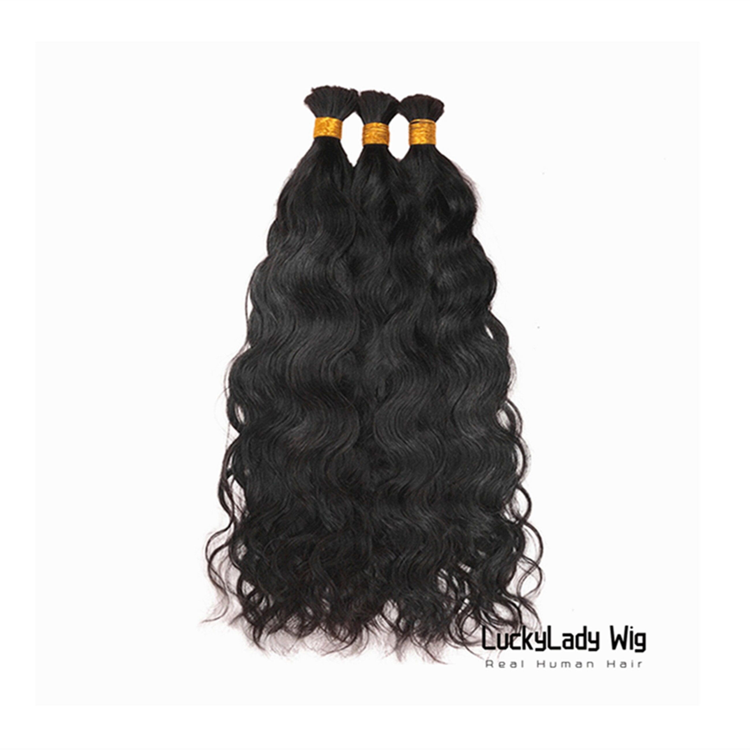 Micro Braiding Hair Human Hair Bulk Deep Wave Virgin Human Braiding Hair  for Micro Braids Hair No Weft Human Hair Braids Extension for Braiding  22inch