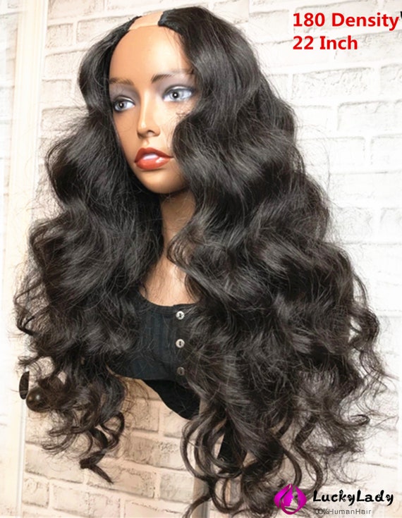 U Part Wig Human Hair Wigs Loose Wave Style Women - Etsy