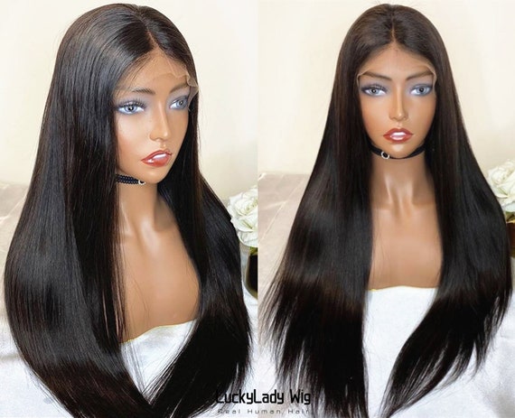 Silk Straight Hair Wigs Frontal Lace Wigs Prelucked Hair  display picture 1