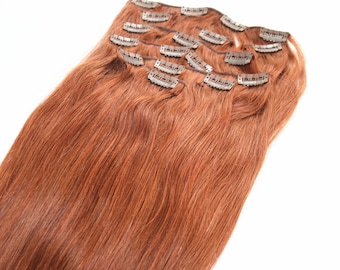 copper Clips in hair wefts human hair extensions clips on copper remy hair silk straight brazilian hair weaving virgin hairhuman hair bundle