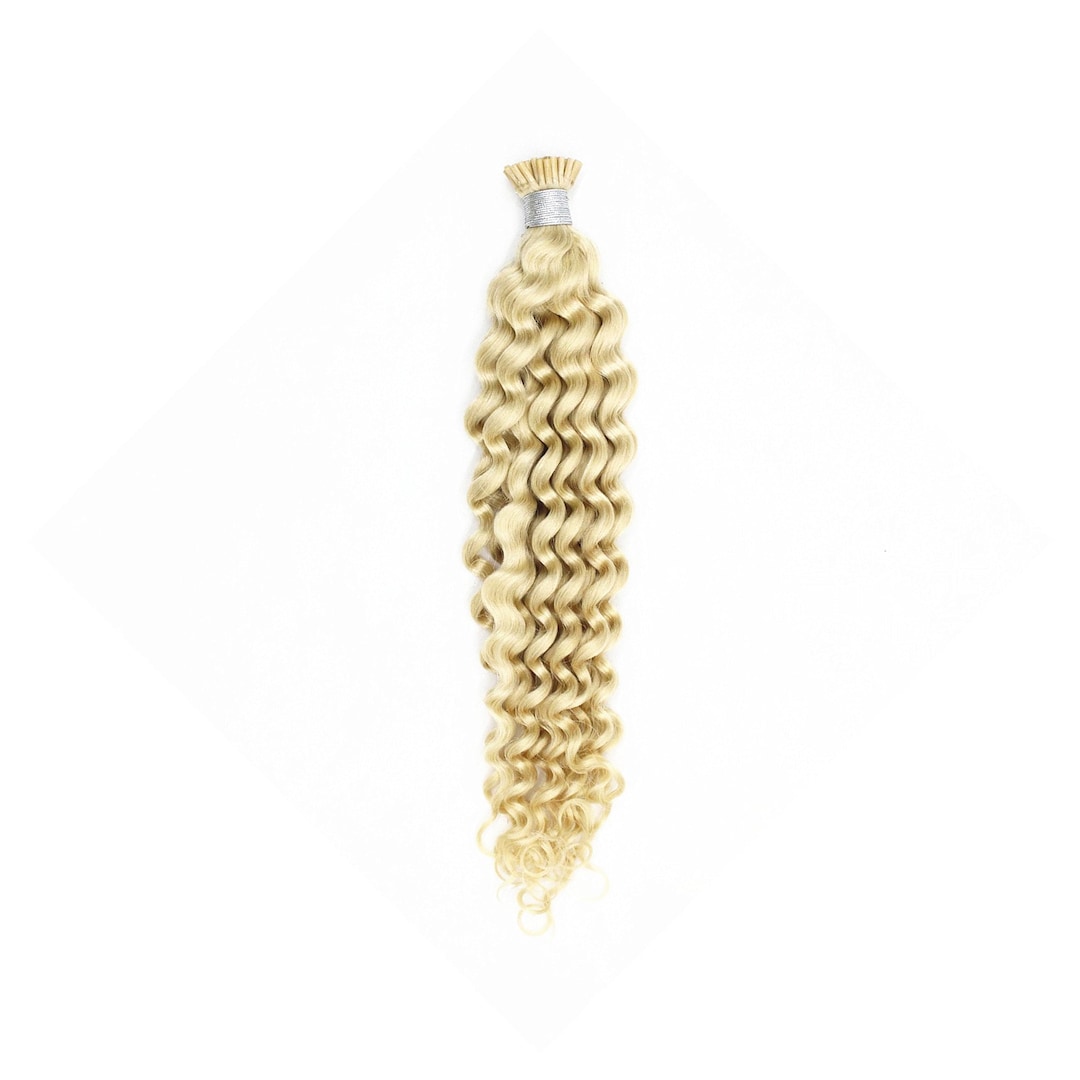 613 Blond I Tip Hair Extension Deep Wave Real Human Hair Extensions 100 ...
