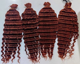 dark red Remy Hair Real human Hair For Braiding Bulk Hair Human Hair Braiding Hair Deep wave Hair Braids no weft hair