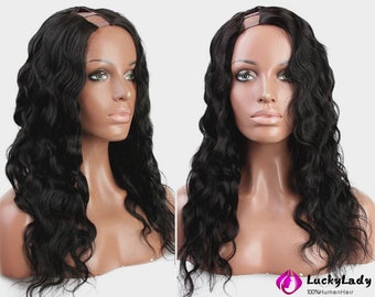 U part wig Human Hair cheap U-Part wigs body wave style women wigs for Ameircan black women Upart wigs free shipping