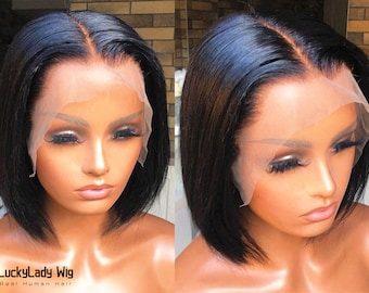 Bob Wig: Glueless HD Lace Frontal, Human Hair