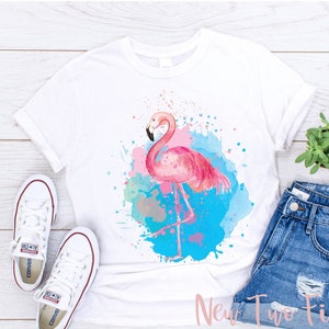 flamingo shirt women,Flamingo Shirt,Water Color Flamingo shirt.