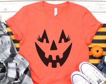Halloween Shirt |Pumpkin  Face Shirt| Halloween Party Shirts| Jack-O-Lantern Shirt| Halloween Tee| Unisex  Halloween tee| Halloween T shirt.