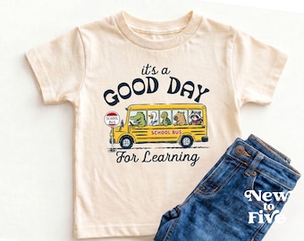 Learning Shirt – Retro School Bus, Motivation Tee, It's a Good Day for Learning Teacher T-shirt