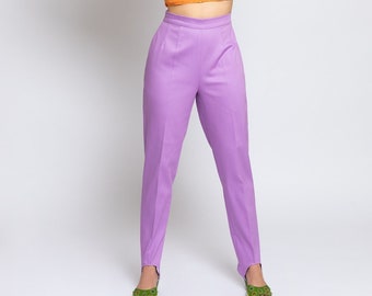 Stirrup trousers "Penney" lilac in vintage style, 1950s 1960s style