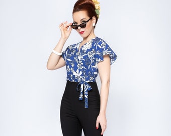 Capri pants "Treasure Island", cigarette pants 1950s style, in vintage style, 7/8 pants