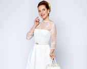wedding dress "Bella Bride" petticoat dress  with pleats, vintage style,50s style