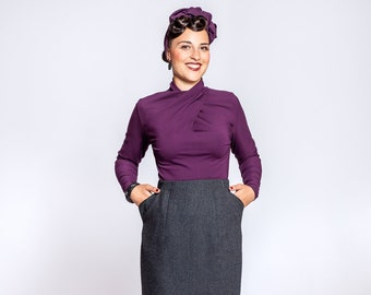 pencilskirt "Luxor" grey, vintage style