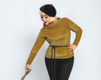 Shirt "Beatnik Stripe" in vintage style, turtleneck sweater, jumper, 1950s 1960s style