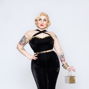 Overall &quot;Velvet Dalida&quot; jumpsuit 50s in vintage style