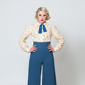 Pants Ginger, highwaist Marlene pants in vintage style, 1930s style image 1