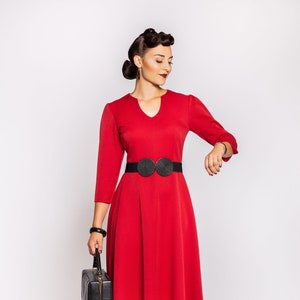 Dress Violet swing dress in 1940s vintage style, various colors image 1