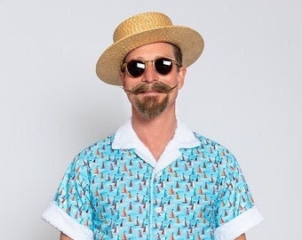 shirt "Sailing", cabana set in vintage style, 1950s style