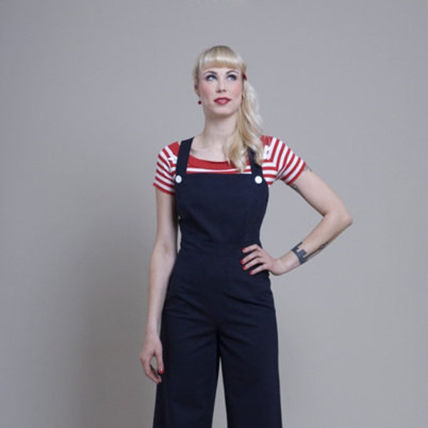 Overall "Sue" navy, jumpsuit, vintage style