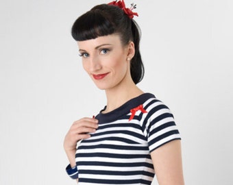 Shirt "Sailor" red or navy im Vintage Stil, maritim