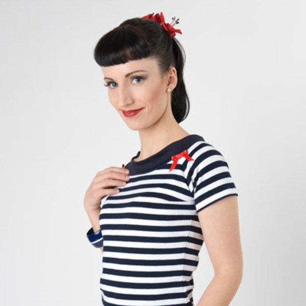 Shirt "Sailor" red or navy im Vintage Stil, maritim