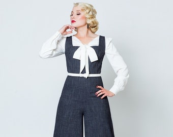 Overall „Hollywood“ mit Knöpfen im Vintage Stil, jumpsuit in 1930s style