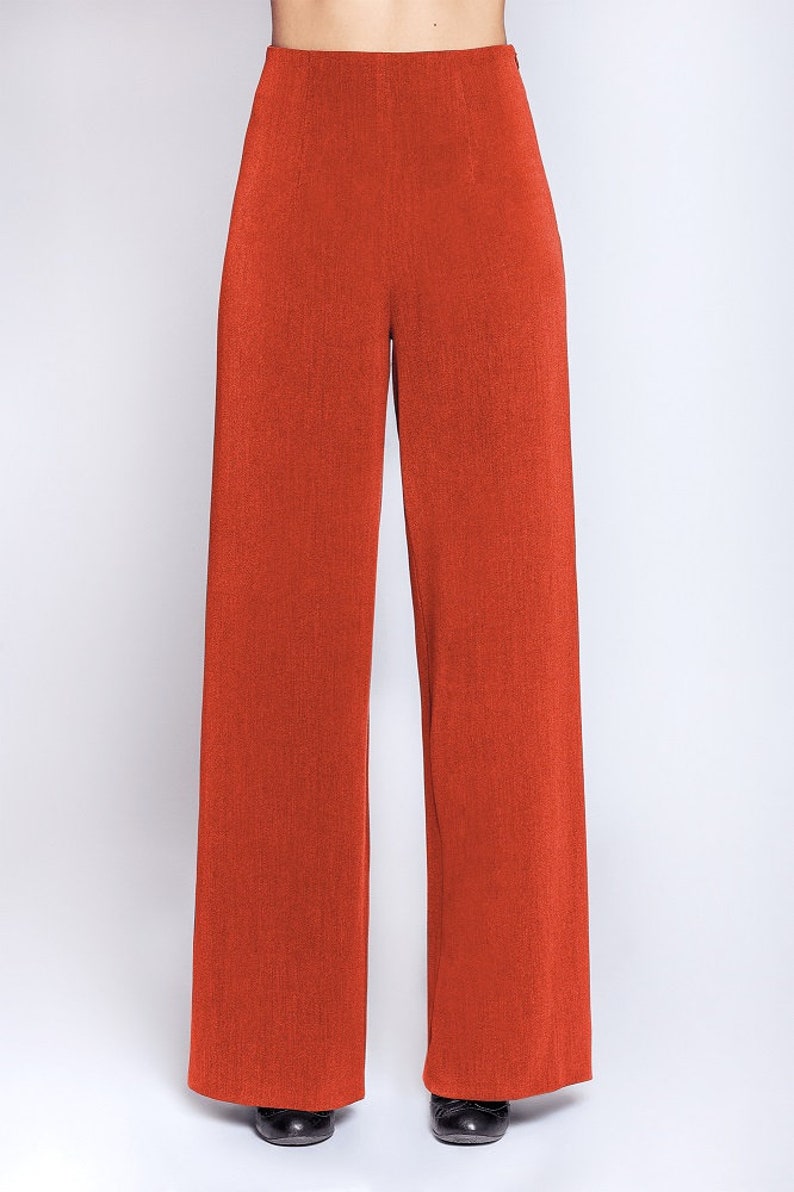 Hose Boogie, Marlenehose Vintage Stil Rustyred