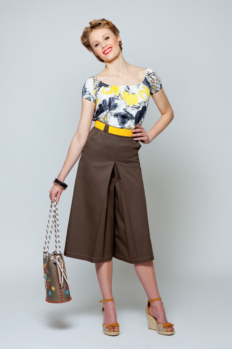 1950s Pants, Jeans, Jumpsuits- High Waist, Wide Leg, Capri, Pedal Pushers Pants skirt 