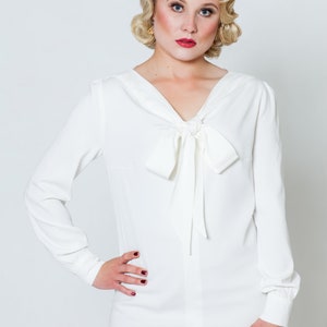 Bluse Greta Longsleeve, Schluppenbluse im Vintage Stil Bild 2