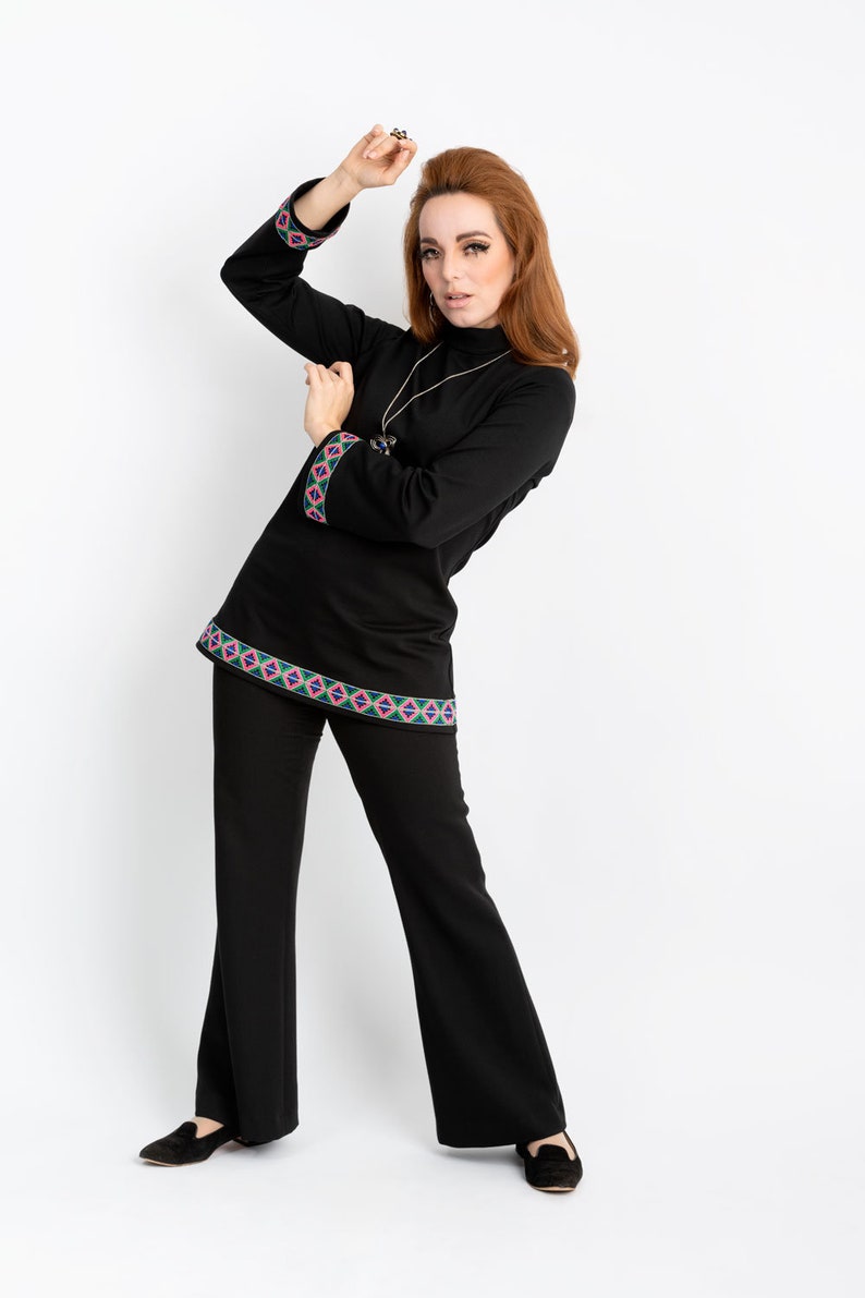 Pants Chloe high waist flared trousers in vintage style, 1960s, 1970s, 1990s style image 4