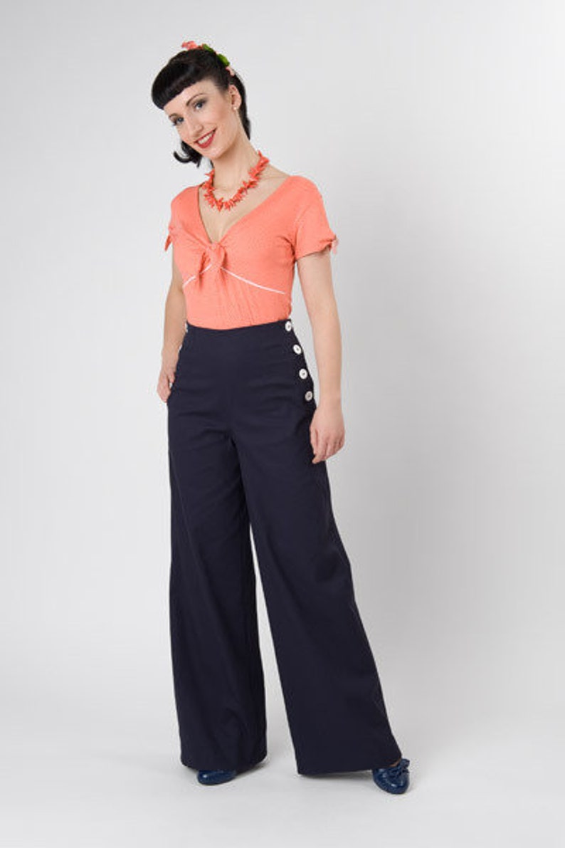 Pantalon Sailor Boogie , pantalon Marlene de style vintage, style années 1940 image 2