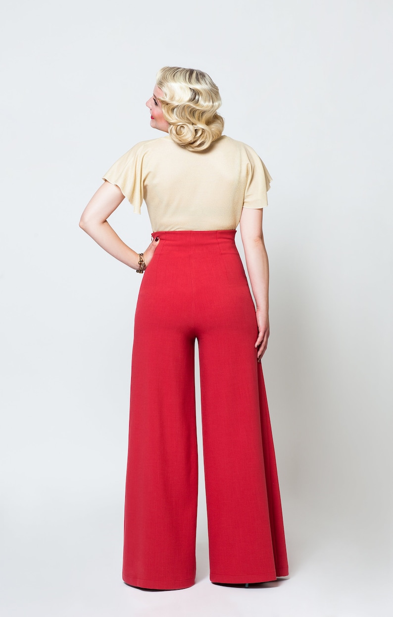 Pantalon Ginger , pantalon Marlene taille haute de style vintage, style années 30 image 3