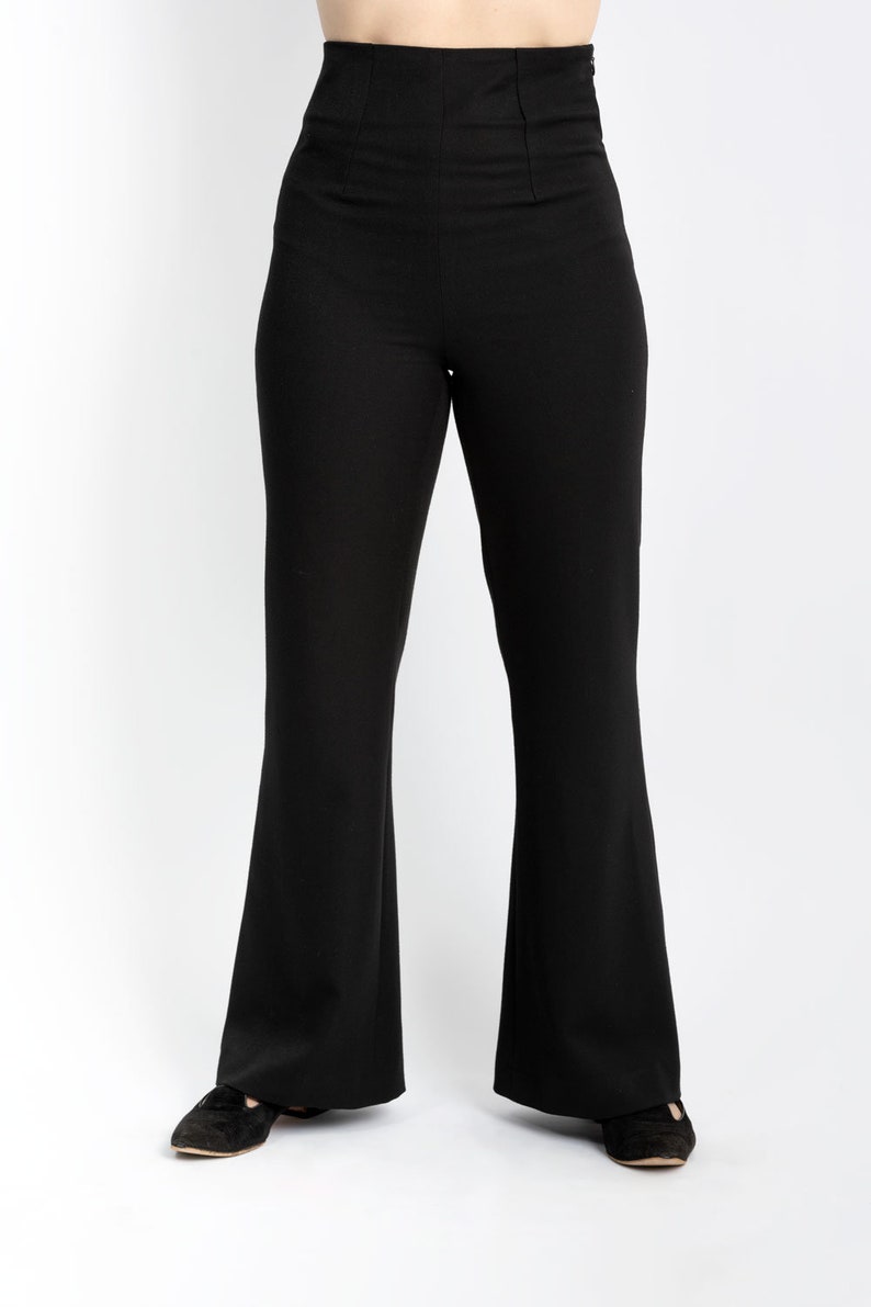 Pants Chloe high waist flared trousers in vintage style, 1960s, 1970s, 1990s style image 5