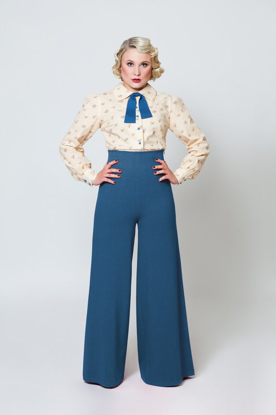 Pants ginger, Highwaist Marlene Pants in Vintage Style, 1930s Style 