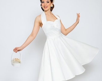 Wedding dress &quot;Gina Atomic&quot;, halter neck dress in vintage style, petticoat dress in 1950s 1960s style