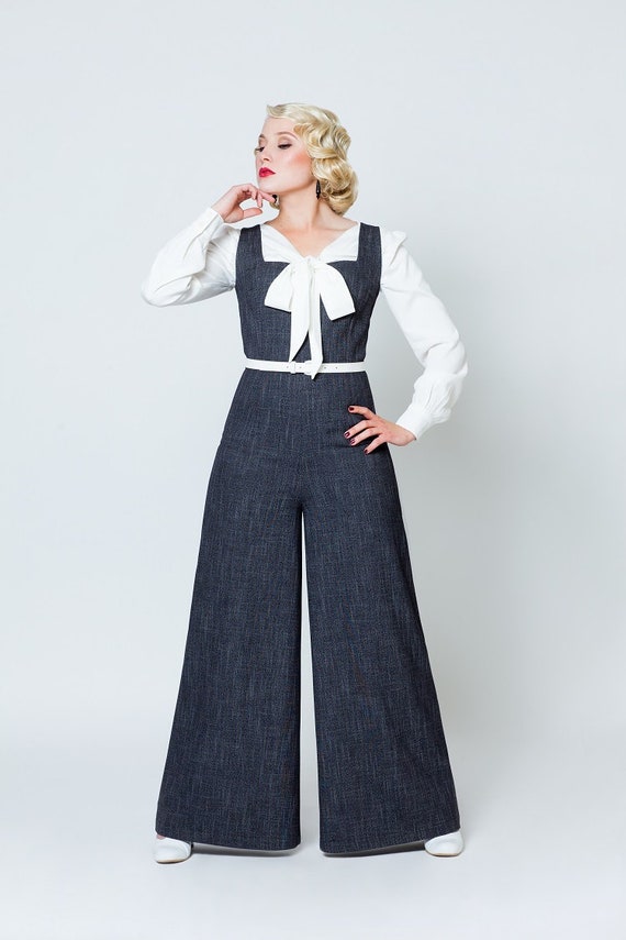 Overall „Hollywood“ mit Knöpfen im Vintage Stil, jumpsuit in 1930s style