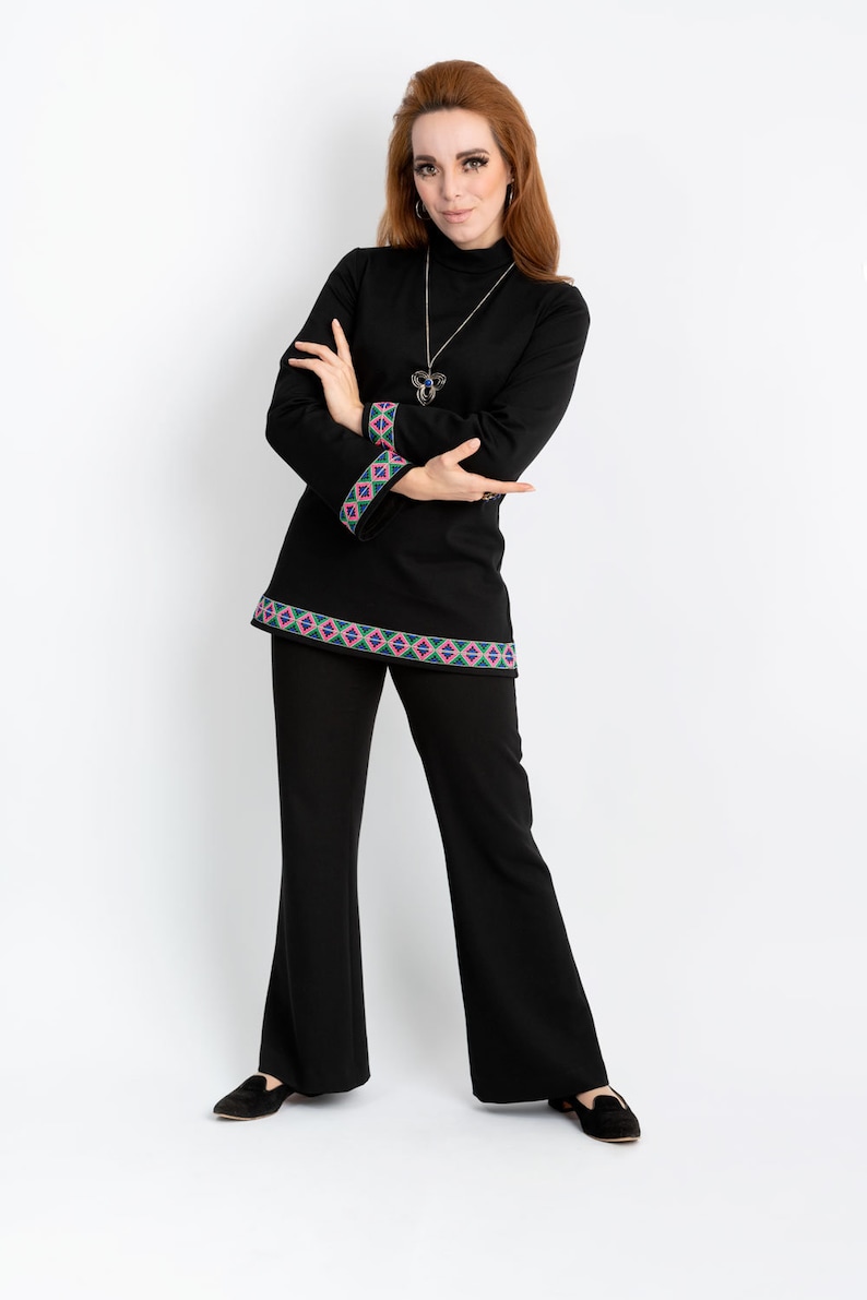 Pants Chloe high waist flared trousers in vintage style, 1960s, 1970s, 1990s style image 2