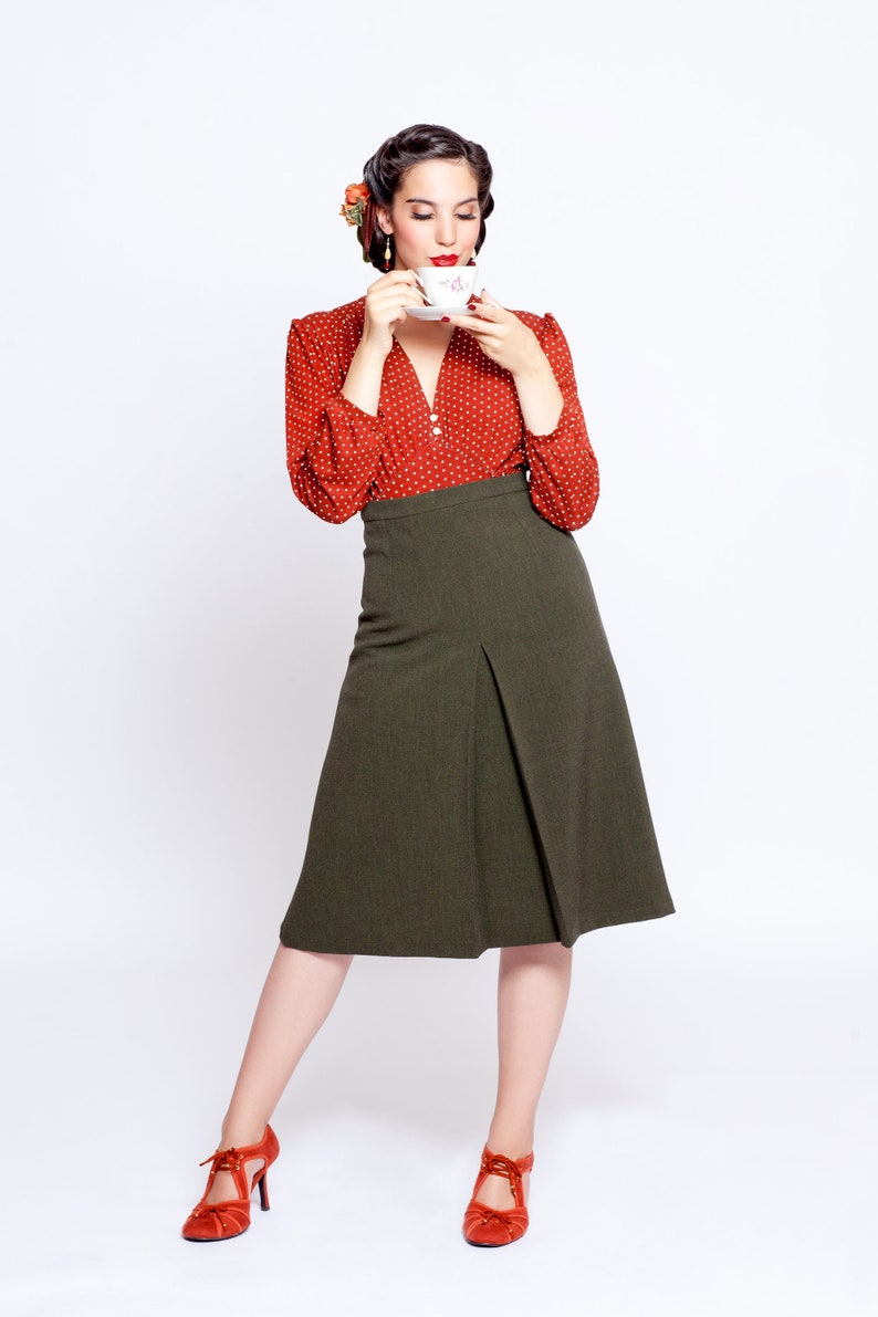 Jupe Eleanor jupe à plis creux de style vintage image 1