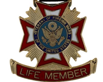 Vintage Veteranen van Buitenlandse Oorlogen Levenslid Zakhorloge Fob Sleutelhanger Militaire Collectible Service Embleem Medaille Badge