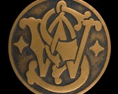 Smith Wesson S W Firearm Company Revolver Pistol Gun Lover Handgun Biker Cowboy Western Cast Solid Bronze Vintage 1970s Belt Buckle