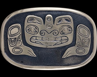 Buckle as Orca Killer Whale Indian Tribals Totem Belt Buckle