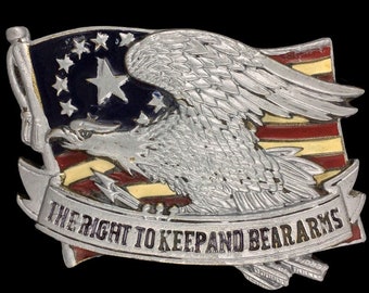 2nd Amendment Right To Bear Arms American Freedom Eagle Patch 3.4/"x3.2/"
