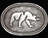 Handmade Native American Ed Kee Navajo Indian Sterling Silver 925 Sacred Zuni Bear Claw Paw Western Southwest 1970s Vintage Belt Buckle 86g