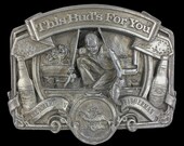 Vintage 1987 Budweiser Fisherman This Buds For You Fishing Fish Belt Buckle