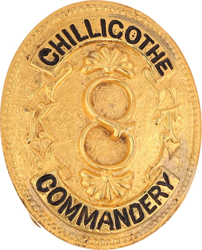 Chillicothe 8 Commandery Masonic Knights Templar Mason NOS Vintage Belt Buckle Antique Style Sword Freemason Insignia Freemasonry Masonry