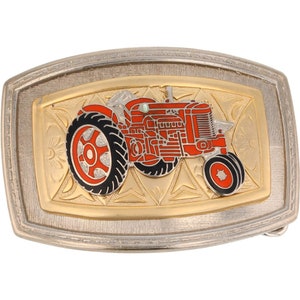 Fibbia per cintura vintage Case VC, trattore antico, fattoria, anni '80, attrezzatura agricola Western Ag Mccormick