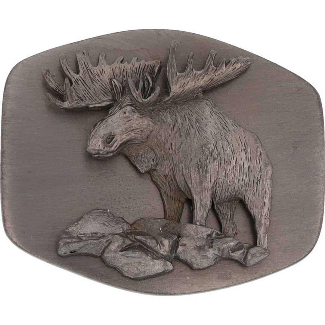 Bull Moose Rack Antler Hunter Hunting Western Cowboy 1970s Vintage Belt ...